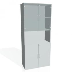 Policov skria Drive, zmok, 80x185x42 cm, siv/siv