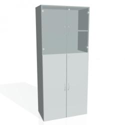 Policov skria Drive, zmok, 80x185x42 cm, siv/siv