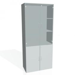 Policov skria Drive, zmok, 80x185x42 cm, siv/siv