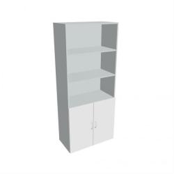 Policov skria Drive, 80x185x42 cm, biela/siv