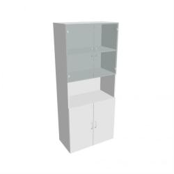 Policov skria Drive, 80x185x42 cm, biela/biela