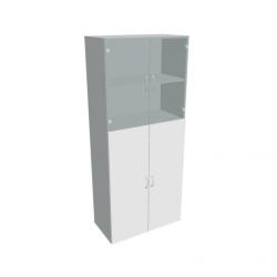 Policov skria Drive, 80x185x42 cm, biela/siv