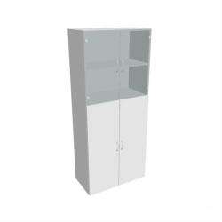 Policov skria Drive, 80x185x42 cm, biela/biela