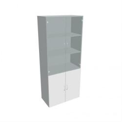 Policov skria Drive, 80x185x42 cm, biela/siv