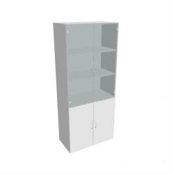 Policov skria Drive, 80x185x42 cm, biela/biela