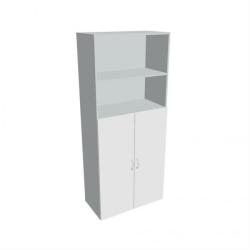 Policov skria Drive, 80x185x42 cm, biela/siv