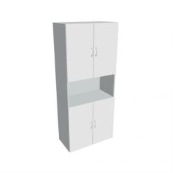 Policov skria Drive, 80x185x42 cm, biela/siv