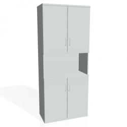 Policov skria Strong, zmok, 80x192x40 cm, siv/siv