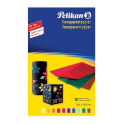 Farebn papier Pelikan transparentn 10ks 30x18cm mix farieb