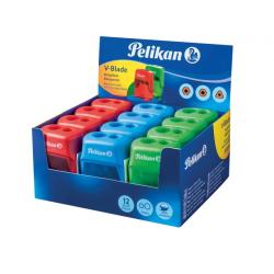 Strhadlo Pelikan V-Blade plastov s 2 otvormi mix farieb, displej 12 ks