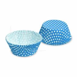 Cukrrensk koek (PAP) Bodky bielo/modr O50 x 30 mm [40 ks]